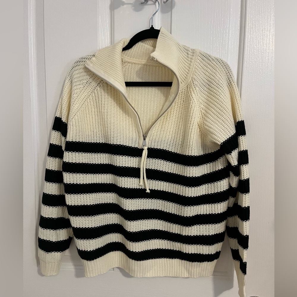 Striped 1/4 zip